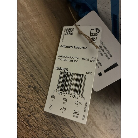 Adidas Adizero Electric Hidden Gems Men Size 9 Blue Football Cleats IE8866 - Picture 6 of 6